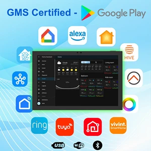 10.1 Inch Smart Home Control Panel Home Assistant Android 14 POE Wall Mount Display With Side LED Light Bar RK3576S Customize