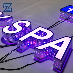 Custom Illuminated Electronic Sign High Brightness LED Light Acrylic/Stainless Steel Material ISO9001 Certified Hole-punch Light