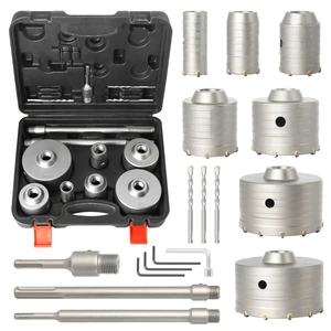 SDS Plus 7PCS Tungsten Carbide Wall TCT Cement Hole Saw Concrete Electric Hollow Core Drill Bit for Masonry Wall Brick