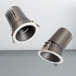Commercial Store Shop Adjustable Dimmable Recessed COB LED Ceiling Downlight Aluminum Dark Grey High Lumen Output