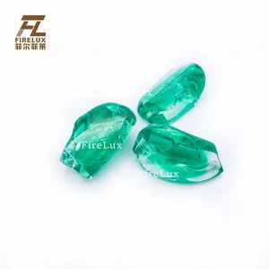 Firelux Customized Large-sized Villa Interior Modern Art Style Green Stone Branch Chandelier Glass Accessories