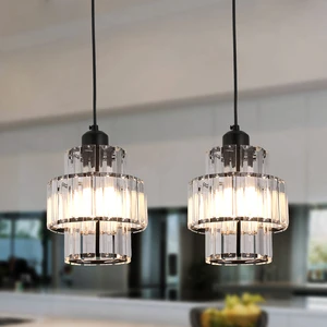 Simple Luxury Crystal Chandelier Pendant Lights for Dining Table Kitchen Island Bedside Lighting
