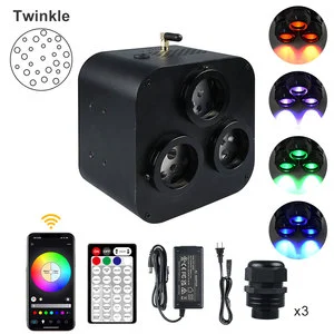 50W Three Heads RGB+CCT+Twinkle+APP+RF Remote Control Led Fiber Optic Lights & Lighting
