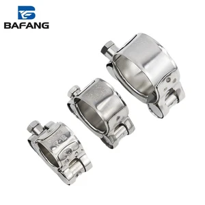 European Style Stainless Steel Hose Clamp with T Bolt Metric Pipe Clamp Plain Surface BF Brand