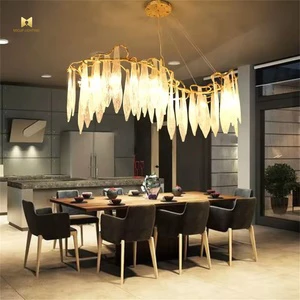 Nordic Modern Luxury Crystal Copper Branch Pendant Light Chandelier for Bedroom Dining Room Living Room Customizable for Villas