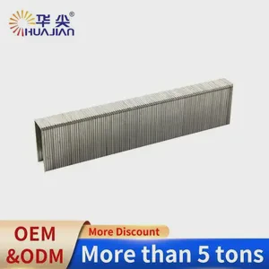 Galvanized High Quality 10J Staples 20 Gauge 0.9mm Diameter Smooth Ring Spiral Shank Flat Head Steel Silver Finish Nails