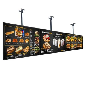 32 Inch LCD Advertising Display Screen Digital Signage Hanging Wall-Mounted Digital Menu Board For Restaurant & Fast Food Shop