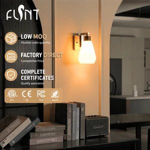 New Arrival Gold Frosted White Glass LED Wall Sconce Dimmable Low MOQ Factory Direct Modern Wall Lamps Bedroom Living Room Hotel