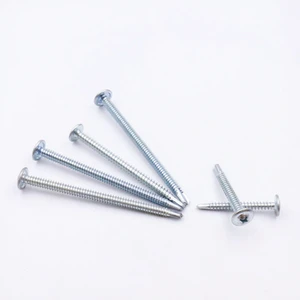 MALAXY M4.2 M4.8 410 Stainless Steel Truss Round Self Tapping Screw Hex Washer Head Cut Threading Drilling Tail Wood Screws