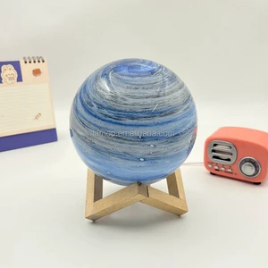 Starry Sky Round Ball Soft Glow Night Light Wooden Stand Bedside Lamp for Homestay Guest Room and Bedroom Desktop Lighting