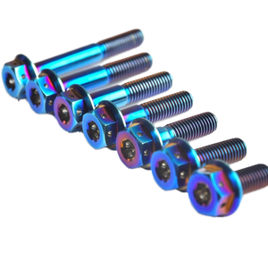 GR5 Titanium Anodized Colored Hexagon Head Flange Bolt Motorcycle Bolt M8*45