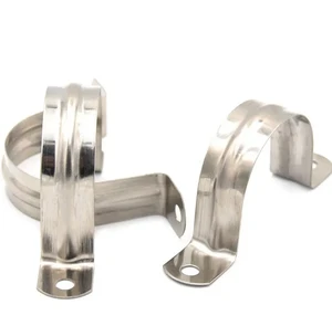 Customized 2pcs Stainless Steel U Shaped Pipe Clamps Half Fittings Hose Pipe Saddle U Clip Hose Clamps