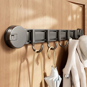 MEIDOO Metal Suction Cup Hook Wall-Mounted Single Multifunction Storage Rack for Kitchen Bathroom Living Room Punch-Free