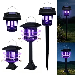 Outdoor Garden Solar Bug Zapper Waterproof Pathway Solar Light Power Insect Repellent Lamp 4 in 1 Solar Fly Mosquito Killer Lamp