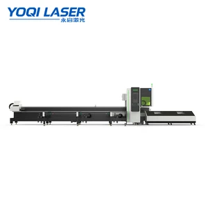 High Speed 140m/min Q5-16 CNC Fiber Laser Pipe Cutting Machine 6.5m Semi-Auto Loading Steel Tube Cutter Raycus 6kW