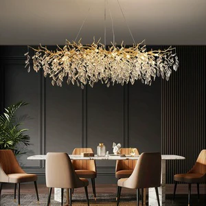 Home Decor Aluminum Pendant Lamp Wedding Bedroom Tree Branch Crystal Chandelier