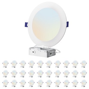 In Stock 6 Inch 5CCT LED Recessed Ceiling Light ETL Dimmable Canless Wafer Downlight For Home