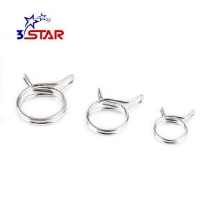 Customizable Dishwasher Drain 8mm Torsion Spring 2 Wire Hose Clamp Clip for Home Garden Hose Fastening