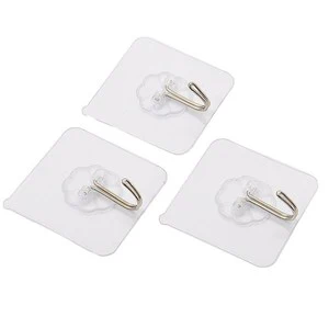 Transparent Strong Self Adhesive Door Suction Heavy Load Rack Cup Sucker Wall Hangers Hooks for Kitchen Bathroom