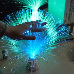 Popular Led Color Changing Decoration Star Fiber Optic Light Source with Crystals Base