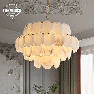 Hand Made Style Spanish Alabaster Chandelier Pendant Lights For Villa Living Room Dining Room