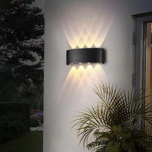 Hot Sale Aluminum LED Wall-mounted Waterproof Outdoor Wall Lamp 4W-10W Garden Porch Sconce Lighting Modern Design Tempered Glass