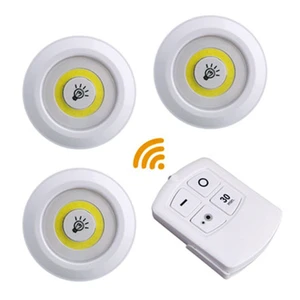 High Brightness COB Modern Cabinet Puck Switch Light Kitchen Wall Lights Round LED Night Lighting with Remote Control