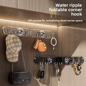 Space-themed Nordic Suction-cup Corner Row Hooks for Bathroom and Kitchen Foldable Hidden Design Single Hooks