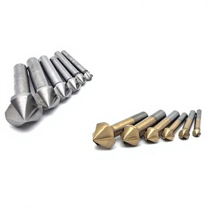 90 Three-flute Shank Chamfering Tool; High-speed Steel Titanium-plated Countersink Drill Stainless Steel Deburring Metal