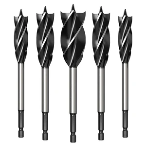 HEMAI Clearance Sales 100mm Multi-Functional Auger Drill Bit Set with Black Oxide Finish for Wood Drilling