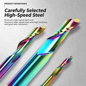 Single Flute Carbide End Mill Straight Groove Single Edge Milling Cutter For MDF Double Color Board Woodworking