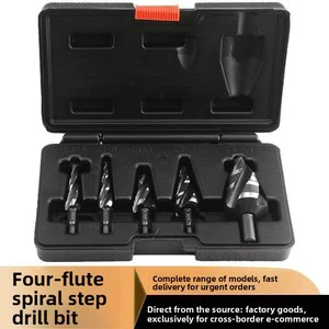 4241 High-Speed Steel Four-Spiral-Flute Imperial Step Drill Countersink Tapered Drill Bit for Metal Drilling China
