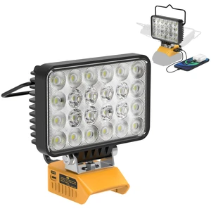 72W LED Work Light Compatible with Dewalt 18V 20V Battery with USB Type-C LED for Indoor and Outdoor Activities