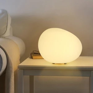 Cross-border Influencer-style Pebble LED Modern Minimalist Plug-in Night Gift Mood Lamp Three-color Variable Dimmable Button