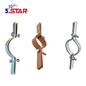 Two-Piece Carbon Steel Twin-Screw Tube Clamp Pipe Suspension Wire Beam Cable Pole Saddle Clamps-Pipe Fittings