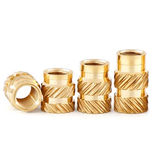 CNC Machined Stainless Steel & Brass Knurled Threaded Inserts Heat Set Bushing Nuts for Plastic Injection Molding