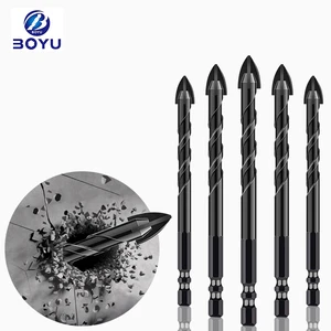 Multi-purpose Porcelain Ceramic Glass Tile Drill Bits Cross Carbide Tip Hex Twist Drill Bit With 4 Cutting Edges