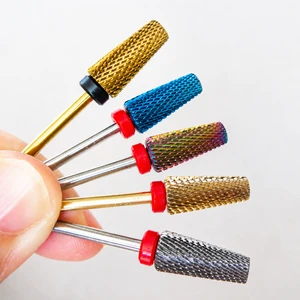 High Quality 7.0mm Tapered Smooth Fine F Nail Drill Bit Carbide Acrylic Nail Gel Polishing Grinding Head Manicure Drill Bits