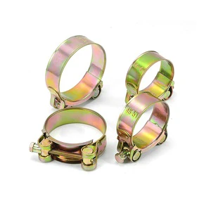 Heavy Duty Zinc T-Bolt Pipe Clamp Adjustable Tube Clamps with Band Housing and Screw Includes Hose Clamp