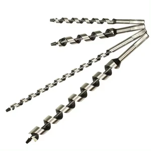 High Carbon Steel Auger Drill Bits-High-Efficiency Wood Core Drill with Spiral Slot Deep Hole Cutting Hex Shank