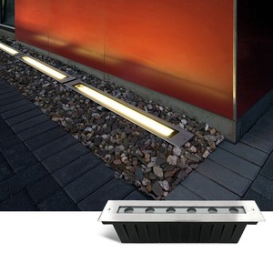 Linear Underground Light IP67 Waterproof 24V 12V 6W LED Recessed 316 Stainless Steel Uplight Pathway Lighting