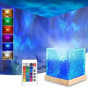 Luxury Living Room Bar Home Hotel Bedside Bedroom Reading Nordic Rechargeable Table Lamps Wave Cube Glow