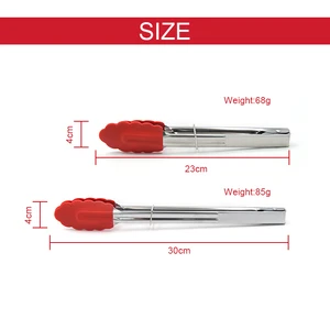Popular Easy Grip Smart Clip Handy Utensil Silicone Food Tong Stainless Steel Head Designed