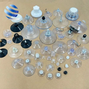 Various Types Size Clear Transparent Hook Suction Cups With Holes Screws Mushroom Head Pvc Plastic Thread Sucker Suction Cup