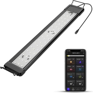 Zaohetian Mobile Adjustable Expandable Aquarium Water Grass Light Full Spectrum Sunrise and Sunset LED Fish tank Light