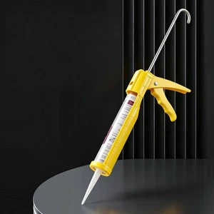 Stainless Steel Glass Caulking Nozzle with Removable Base for Door and Window DIY Manual Tool 10 oz Capacity 1 Year Warranty