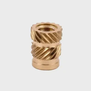 Brass Threaded Heat Set Inserts Fasteners For 3D Printing Injection Thermoplastic Moulding Knurled Metal Bushing Nuts M4