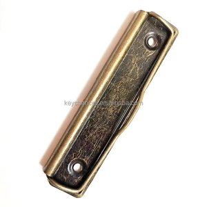 Vintage Finish 120mm Antique Brass Bronze Long Big Flat Wire Clipboard Clip Metal Low Profile Clip for Restaurant Bar Menu