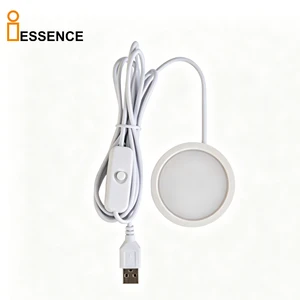USB LED Cabinet Light Round Puck Light 5V Under Cabinet Lighting Kitchen Closet Wardrobe Counter Lamp with Switch