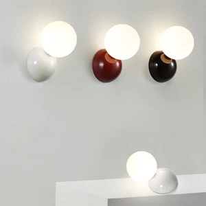 Nordic Style Cream LED Wall Lamp Modern Simple Bedroom Bedside Lamp Creative Sofa Background Wall Lamp